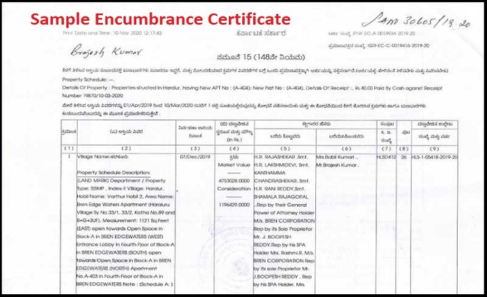 Encumbrance Certificate